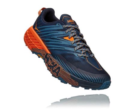 Hoka One One Speedgoat 4 - Tenis Corrida Trilha Homem Turquesa / Laranja | PT-CCj9p7W